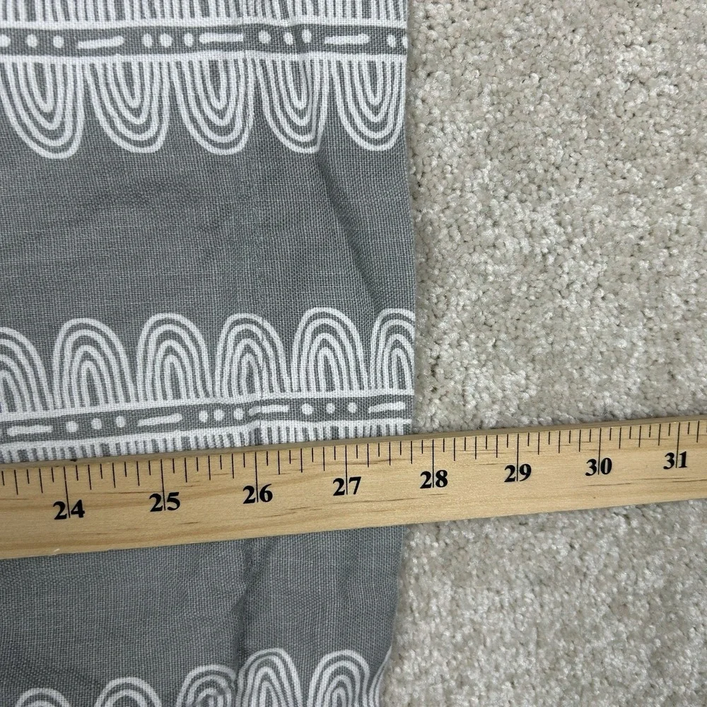 Nate Berkus Gray White Abstract Pattern 100% Cotton Pair Standard Pillow Shams 2